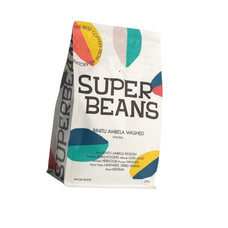 Eco Friendly 100% recyclable pe printed flat bottom coffee bag doypack coffee pouch
