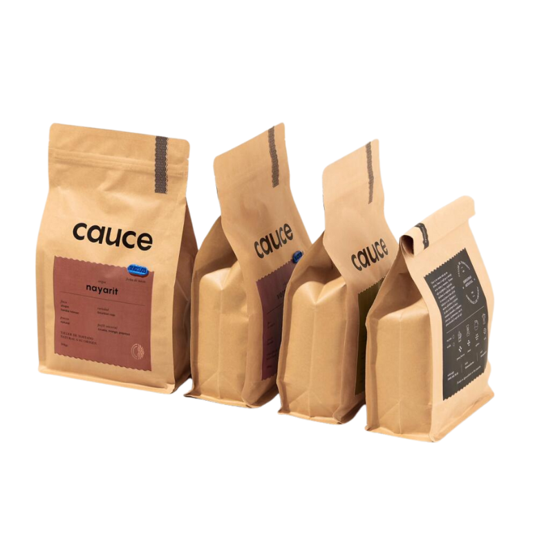 Kraft Paper Custom Coffee Bags With Valve and Zipper 250g 1kg Digital Printing Branded Coffee Bean 