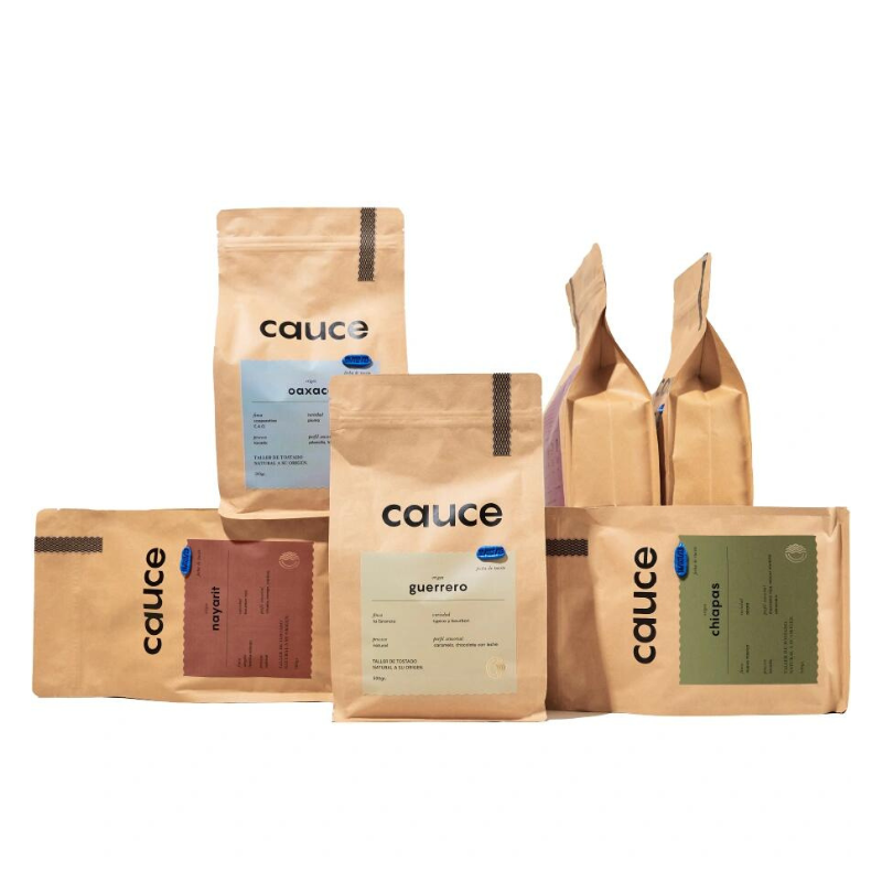 Kraft Paper Custom Coffee Bags With Valve and Zipper 250g 1kg Digital Printing Branded Coffee Bean 