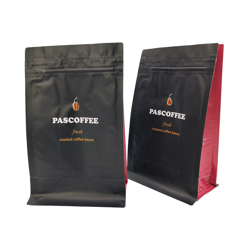 Customized 125g 250g 500g 1KG Packaging Bag Flat Bottom Stand Up Pouch Coffee Packaging