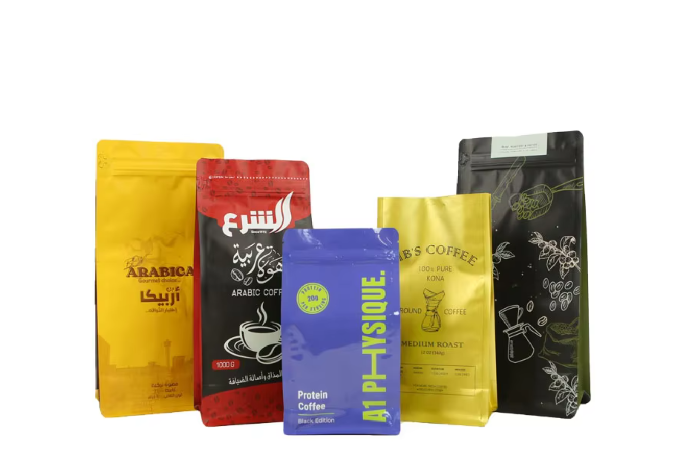 Resealable Coffee Bags Eco Friendly Pouch Custom Zip Lock Bag Biodegradable Packaging Pouches Custom