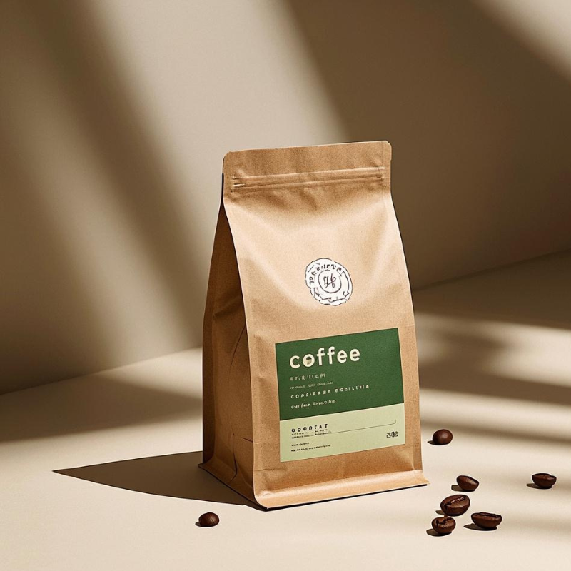 Original Paper Packaging Bag Square Bottom Coffee Beans Packaging With Valve