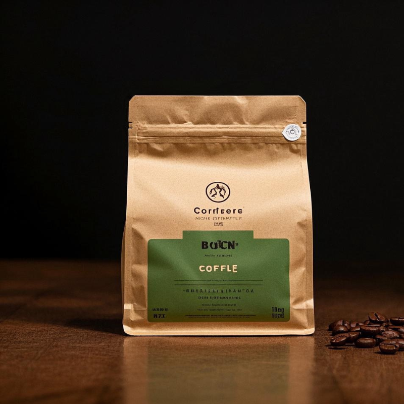 Original Paper Packaging Bag Square Bottom Coffee Beans Packaging With Valve