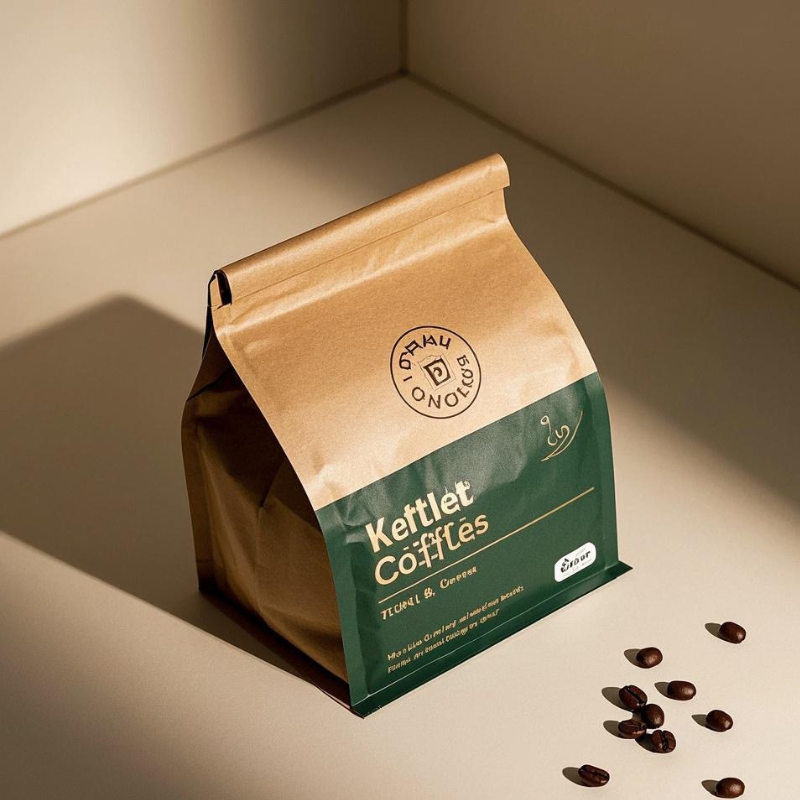 Original Paper Packaging Bag Square Bottom Coffee Beans Packaging With Valve