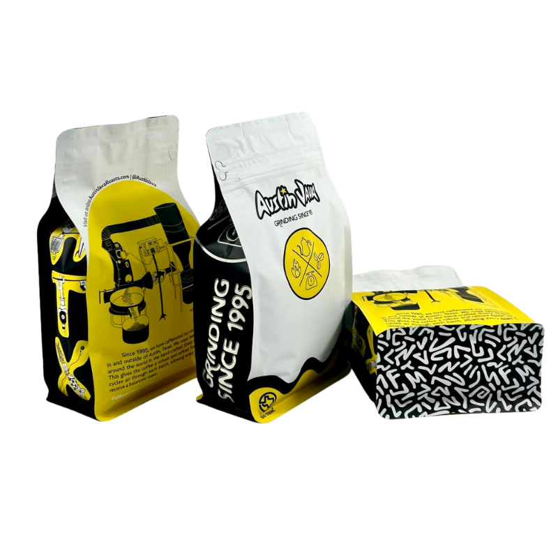 China Manufacturing Zipper Lock Printed Stand Up Coffee Bags Custom Standing Up Coffee Packing Bags