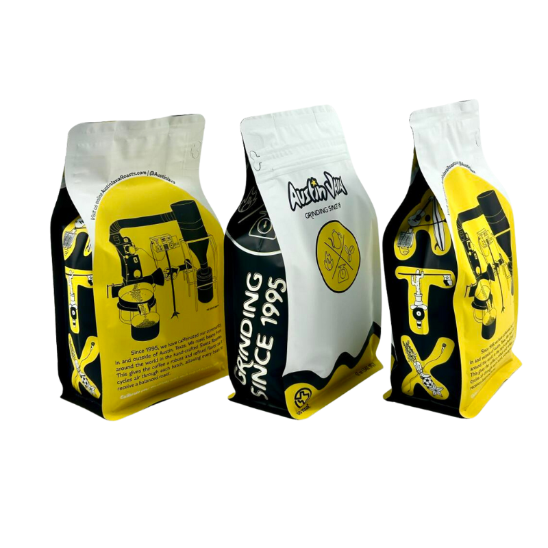 China Manufacturing Zipper Lock Printed Stand Up Coffee Bags Custom Standing Up Coffee Packing Bags