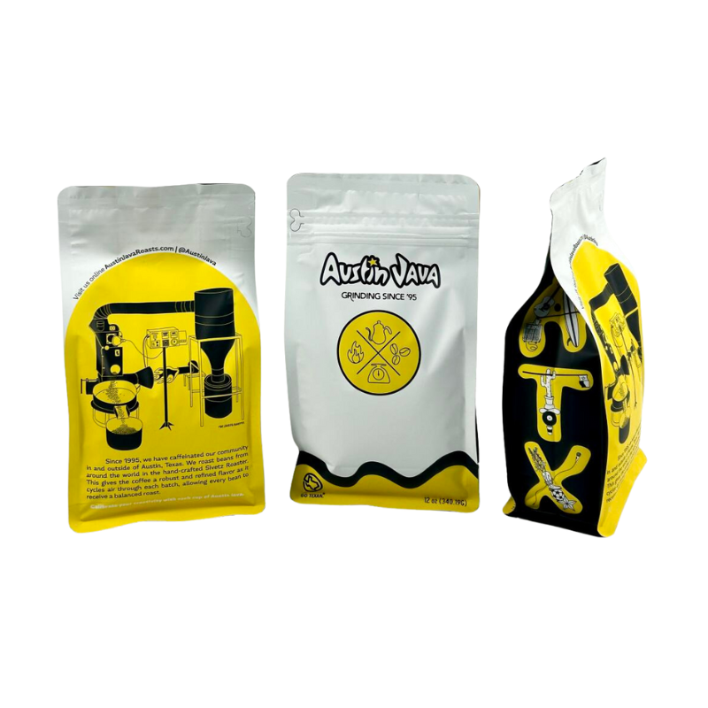 China Manufacturing Zipper Lock Printed Stand Up Coffee Bags Custom Standing Up Coffee Packing Bags