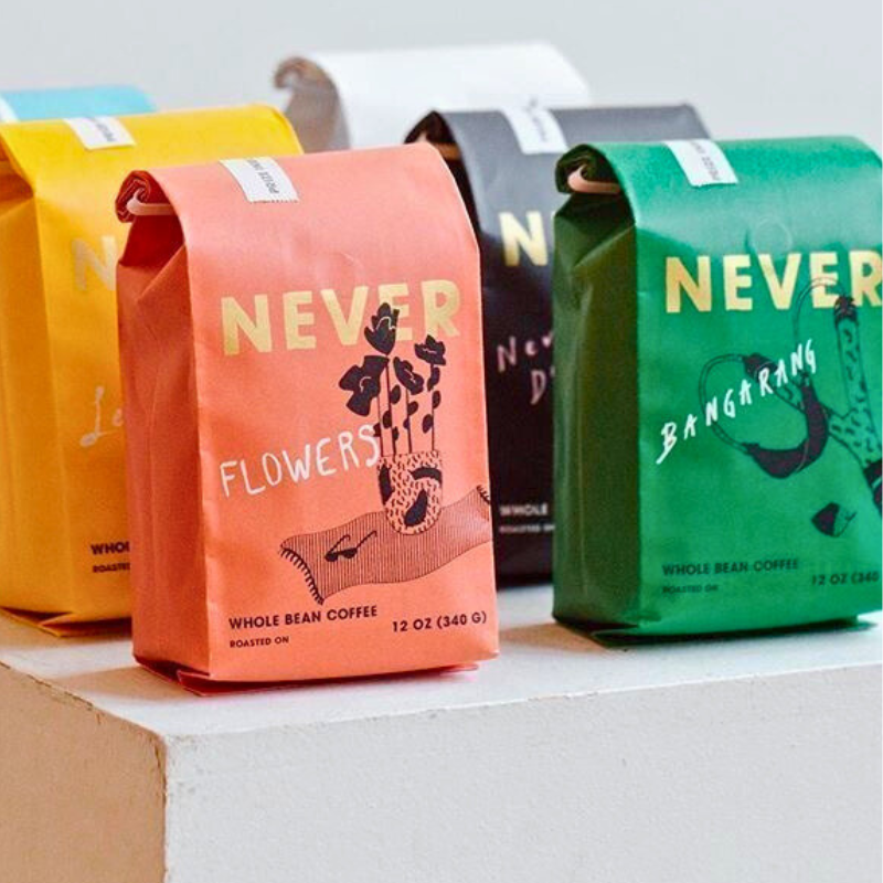 PLA Biodegradable Side Gusset Flat Bottom Custom Coffee Beans Packaging