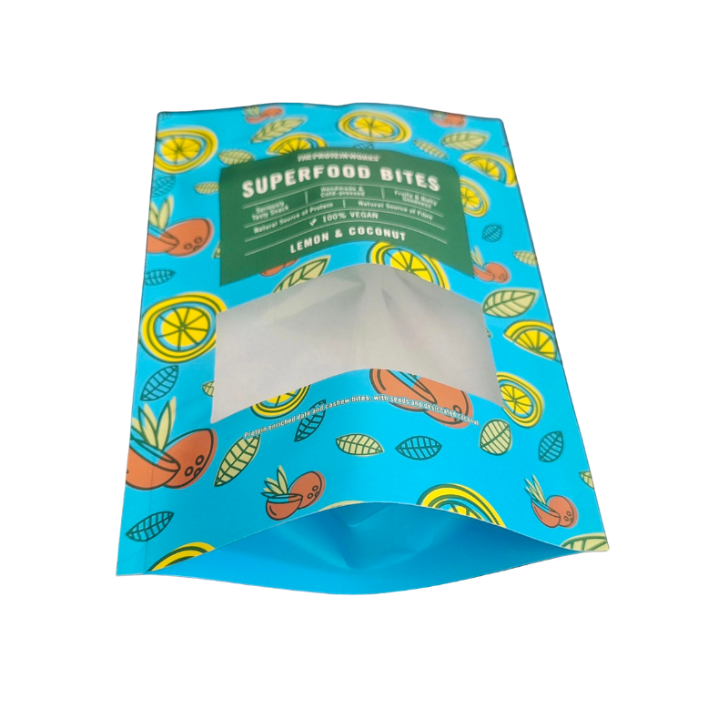 Biodegradable Kraft Paper Packing Zip Stand up Pouch Ziplock With Window