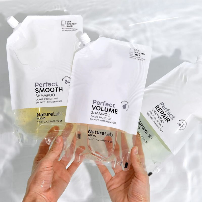 Custom Premium 680ml Liquid Shampoo Packaging Bag With Clear Window