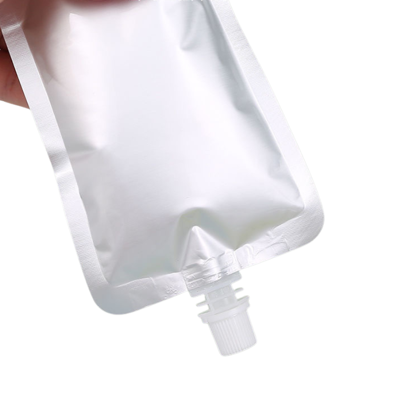 Custom Logo Pure Aluminum Stand Up Spout Pouch For Beer Juice Drink Liquid Storage 