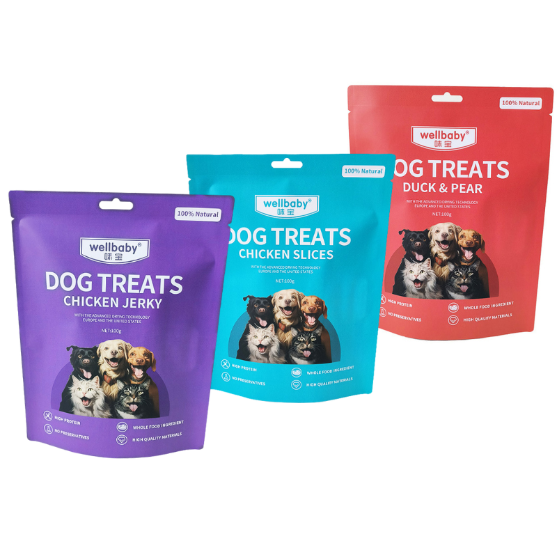 Waterproof Biodegradable Stand up Pouch Recycle PE Dog Treat Packaging Bags