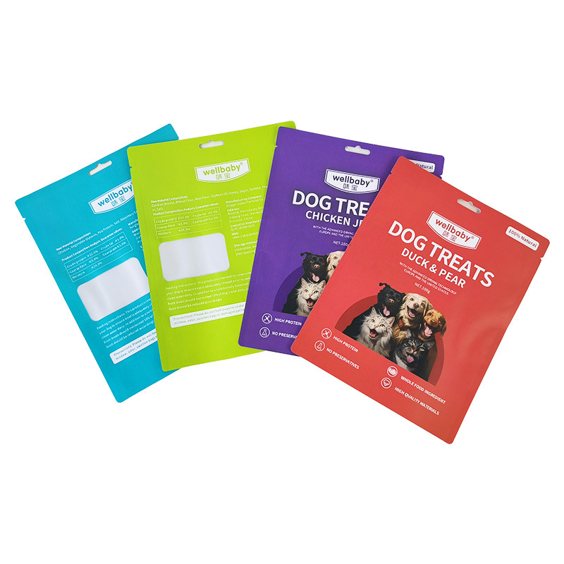 Waterproof Biodegradable Stand up Pouch Recycle PE Dog Treat Packaging Bags