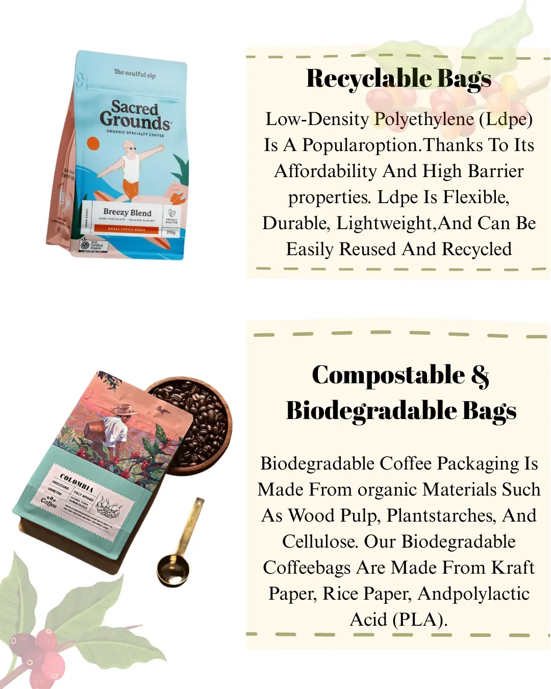 Coffee Bag Types Compared: Flat Bottom, Side Gusset, Quad Seal and Stand-Up Pouches Coffee Bag Types Compared: Flat Bottom, Side Gusset, Quad Seal and Stand-Up Pouches